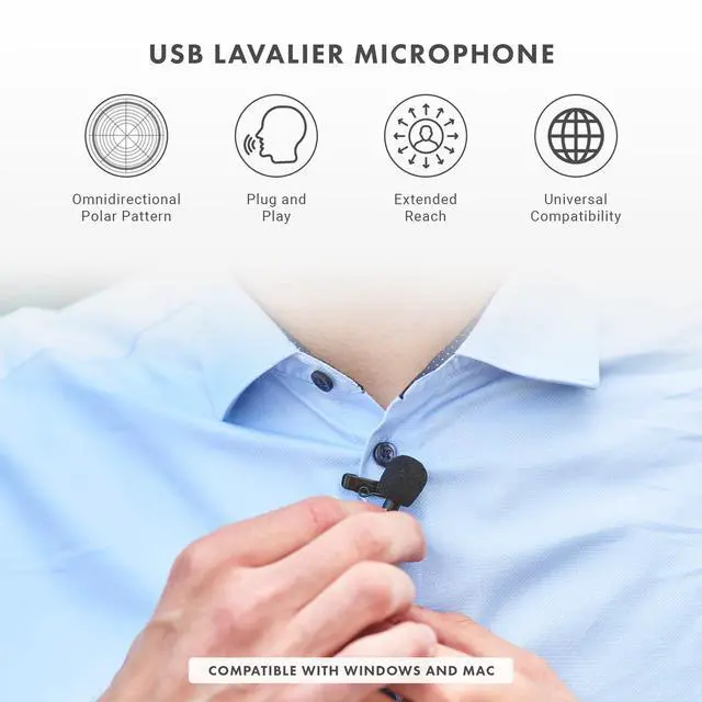 Alt view image 2 of 7 - Movo Universal USB Computer Microphone with USB Adapter Compatible with Laptop, PC and Mac, Smartphones, Cameras, Perfect Podcasting, Gaming, Remote Work and Desktop Mic (20-Foot Cord)