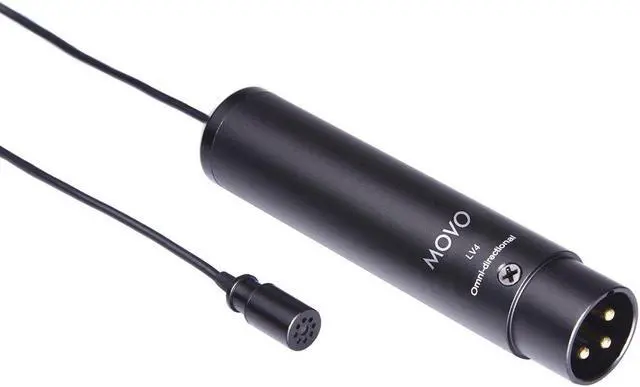 Alt view image 4 of 5 - Movo LV4-O2 XLR Phantom Power Lavalier Omnidirctional Microphone, with Lapel Clips and Windscreens (2 Pack)