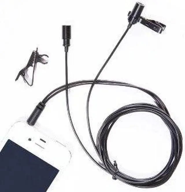 Alt view image 2 of 6 - Movo PM20 Dual-Headed Lavalier Lapel Clip-on Omnidirectional Condenser Microphone (for Dual Mono or Stereo Recording) for Apple iPhone, iPad, iPod Touch, Android and Windows Smartphones