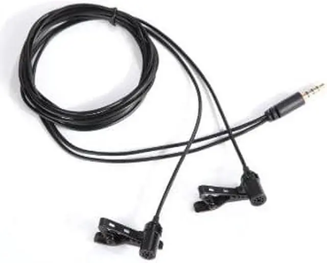 Alt view image 3 of 6 - Movo PM20 Dual-Headed Lavalier Lapel Clip-on Omnidirectional Condenser Microphone (for Dual Mono or Stereo Recording) for Apple iPhone, iPad, iPod Touch, Android and Windows Smartphones