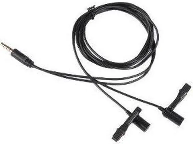 Alt view image 5 of 6 - Movo PM20 Dual-Headed Lavalier Lapel Clip-on Omnidirectional Condenser Microphone (for Dual Mono or Stereo Recording) for Apple iPhone, iPad, iPod Touch, Android and Windows Smartphones