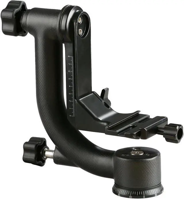Alt view image 3 of 7 - Movo GH800 Carbon Fiber Professional Gimbal Tripod Head with Arca-Swiss Quick-Release Plate