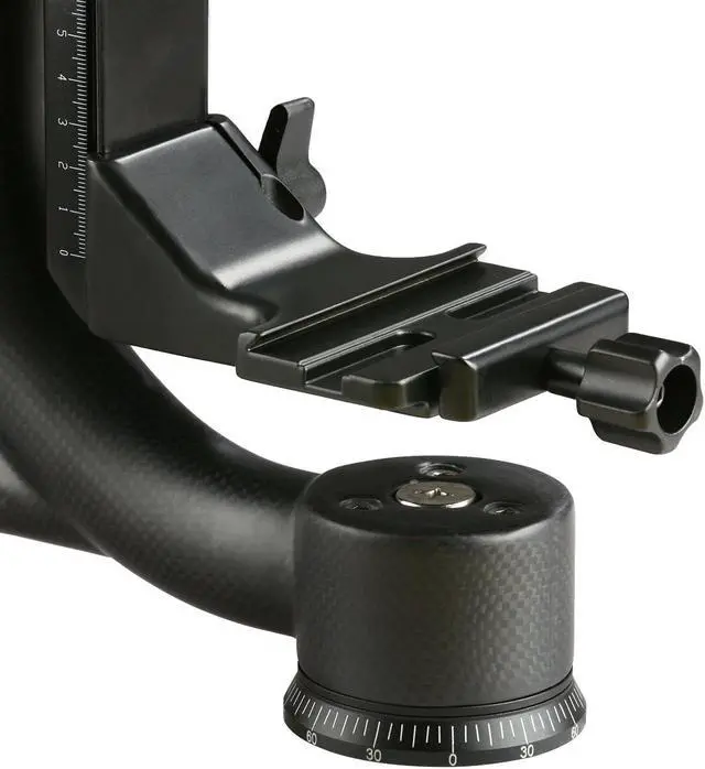 Alt view image 4 of 7 - Movo GH800 Carbon Fiber Professional Gimbal Tripod Head with Arca-Swiss Quick-Release Plate