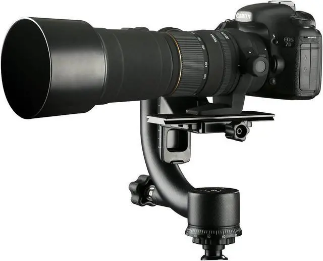 Alt view image 6 of 7 - Movo GH800 Carbon Fiber Professional Gimbal Tripod Head with Arca-Swiss Quick-Release Plate
