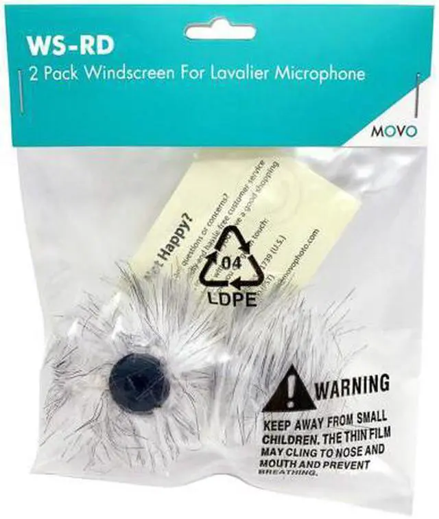 Alt view image 4 of 5 - Movo WS-RD12?Dual-Layered Furry Lavalier Microphone Windscreen Fitted for 12mm Lav Mics (2 Pack)