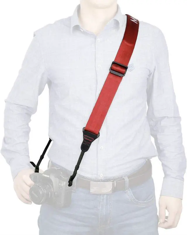 Main image of Movo NS-203 Ultrasoft Nylon-Webbed Shoulder/Sling Camera Strap with Anti-Fatigue Gel Neck Pad for Cameras & Binoculars (Coral)