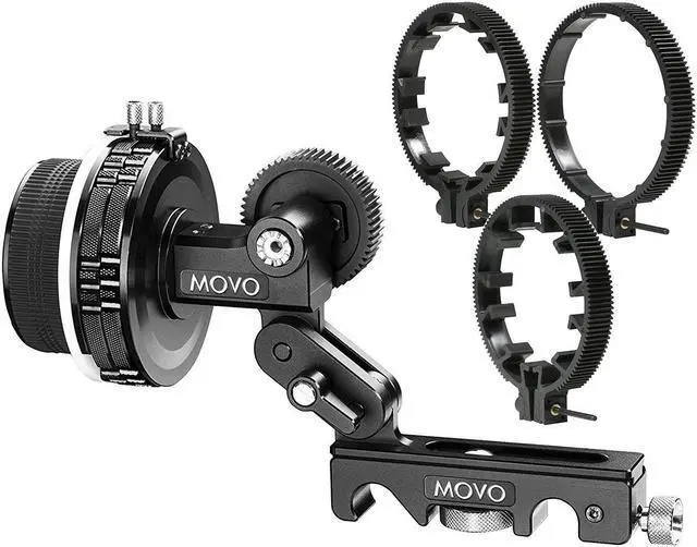 Main image of Movo F2X Precision Follow Focus System with Hard Stops & 66mm, 77mm & 88mm Adjustable Gear Rings