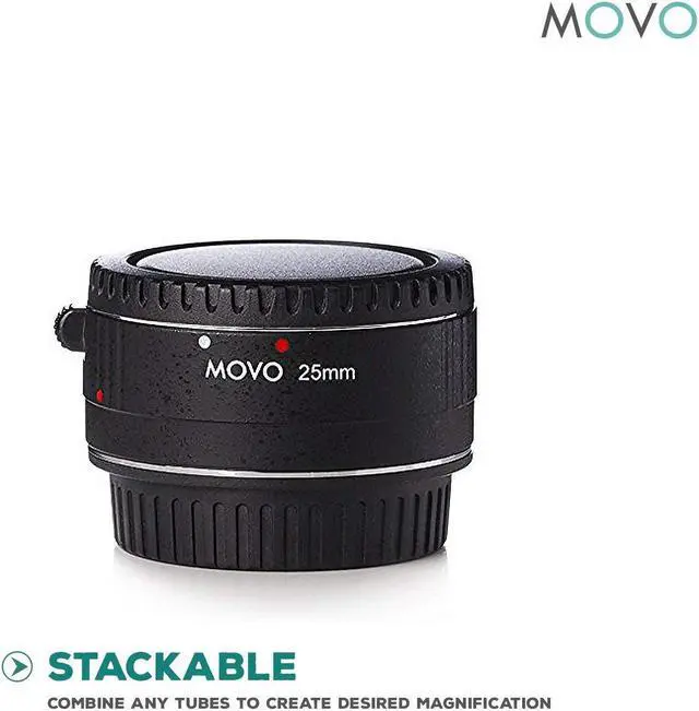 Alt view image 4 of 4 - Movo MT-N25 25mm AF Chrome Macro Extension Tube for Nikon Mount DSLR Camera/Nikkor Lens System