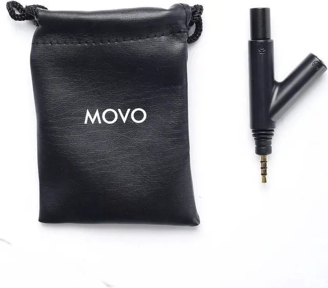 Alt view image 2 of 4 - Movo MA1000 V-Shape TRRS Omni-Directional Microphone with Headphone Monitoring Jack for iPhone, iPad, Android Smartphones and Tablets