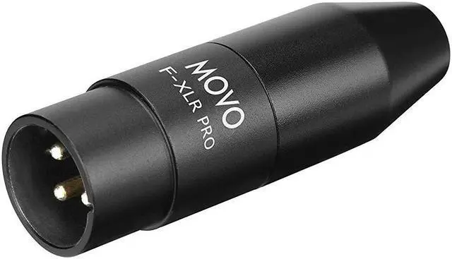 Main image of Movo FXLR-PRO 3.5mm (TRS) Mini-Jack Female Microphone Adapter to 3-pin XLR Male Connector with Integrated Phantom Power Converter