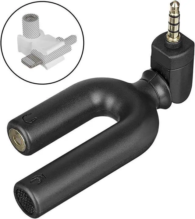 Main image of Movo MA2010 Omnidirectional 3.5mm TRRS Microphone with Adjustable Angle and Headphone Monitoring Input - for iPhone, iPad, Android, and other Smartphones
