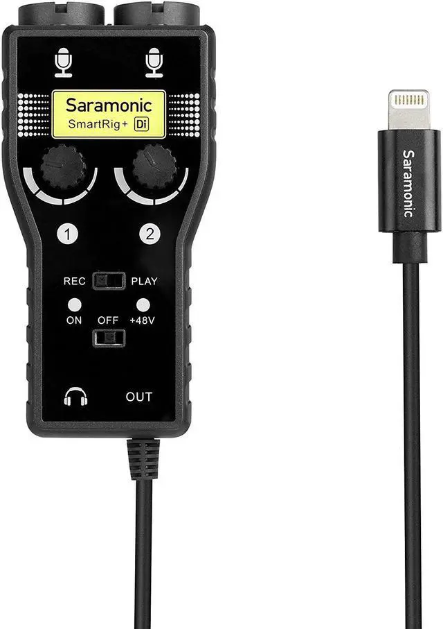 Main image of Saramonic SmartRig+ Di 2-Channel XLR & 3.5mm Microphone Mixer + 6.3mm Guitar Audio Interface with Phantom Power & MFi Certified Lightning Connector for iPhone, iPad, iPod, iOS Smartphones and Tablets