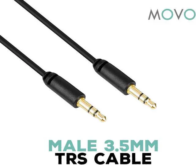 Alt view image 3 of 5 - Movo MC6 3.5mm Male Stereo TRS to 3.5mm Male Stereo TRS Output Connector Cable - Connects Audio Mixers/Microphones to Camera/Recorders (Dual Male 20-foot Extended Cable)