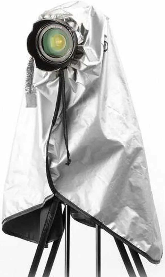 Alt view image 2 of 4 - Movo CRC03 Extra-Long Waterproof Rain Coat for DSLR Camera, Lens & Tripod (Metallic Gray)
