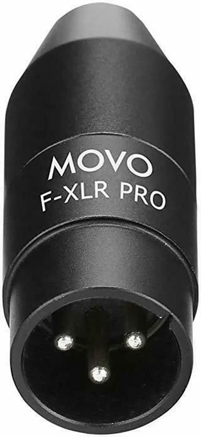 Alt view image 4 of 6 - Movo FXLR-PRO 3.5mm (TRS) Mini-Jack Female Microphone Adapter to 3-pin XLR Male Connector with Integrated Phantom Power Converter
