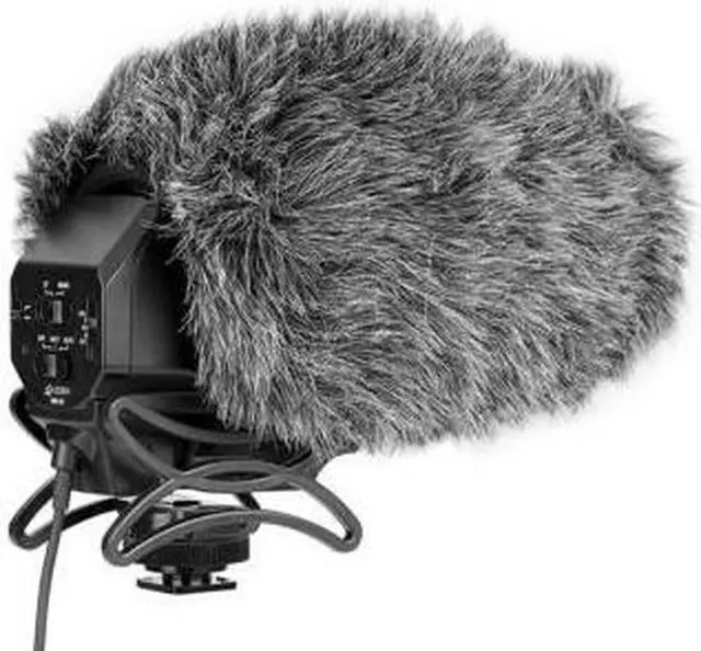 Alt view image 2 of 4 - Movo WS-AM30 Furry Outdoor Microphone Windscreen Muff Custom Fit for Azden SMX-30 Stereo/Mono Switchable Video Microphone
