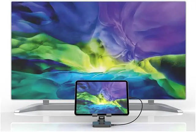 Alt view image 5 of 7 - Upgraded USB C Hub Stand, FOXDOCK iPad Pro Dock Station Adapter Dongle with 4K HDMI, PD Charging, SD/Micro SD Card Reader, USB 3.0 & 3.5mm Headphone Jack for iPad Pro 11 12.9 Samsung Galaxy Tab S4,S5e