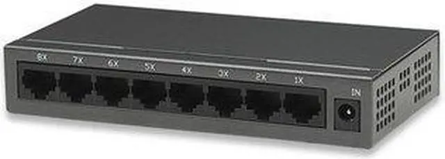 Alt view image 5 of 17 - Intellinet 8-Port Fast Ethernet Office Switch, Desktop Size, Metal, IEEE 802.3az (Energy Efficient Ethernet)