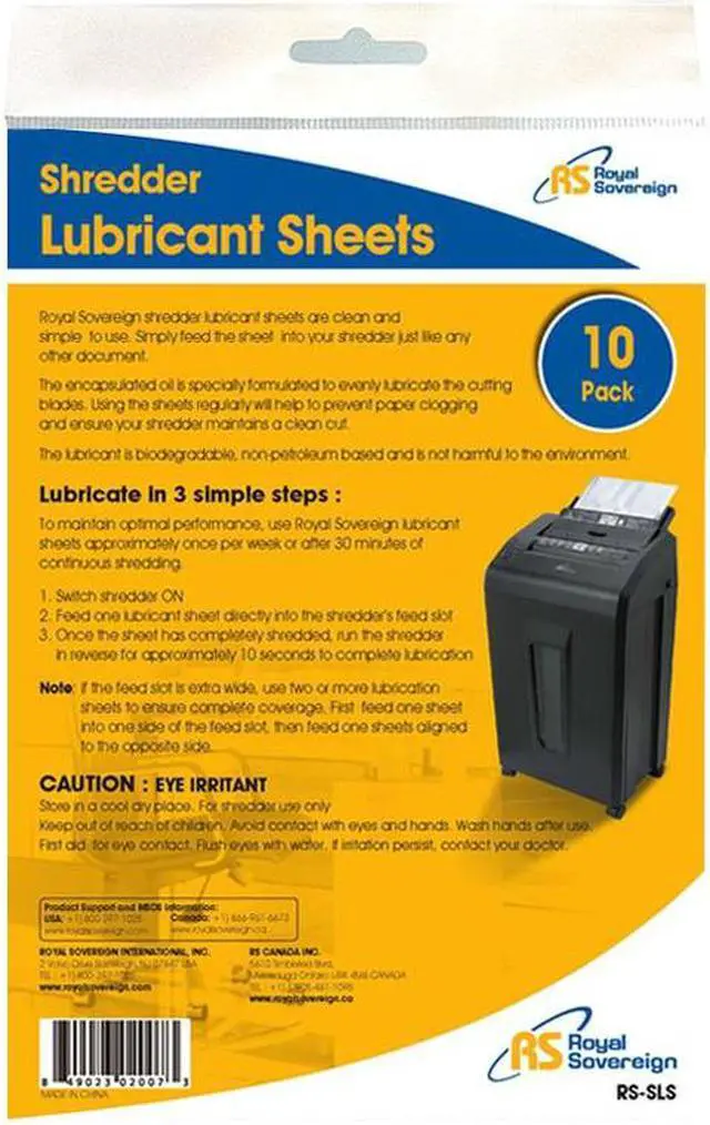 Main image of Royal Sovereign RS-SLS Shredder Lubricant Sheets - 10 Pack