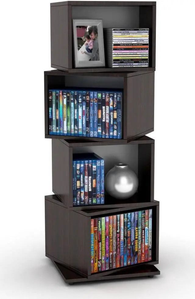 Main image of Atlantic 2823-5872 Rotating Cube 216 Disc Media Tower In Espresso
