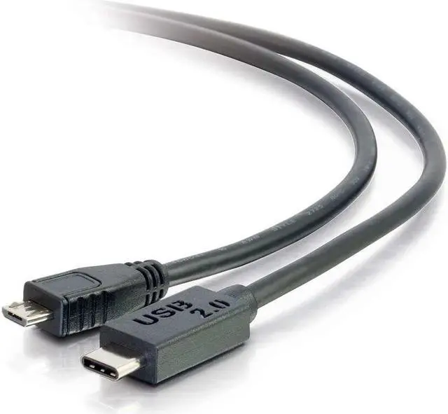 Main image of C2G 28850 USB 2.0 USB-C to USB Micro-B Cable M/M for Phones, Laptops, Tablets, Chromebook Pixel, Samsung Galaxy TabPro S, LG G6, Apple MacBook, Black (3 Feet, 0.91 Meters)