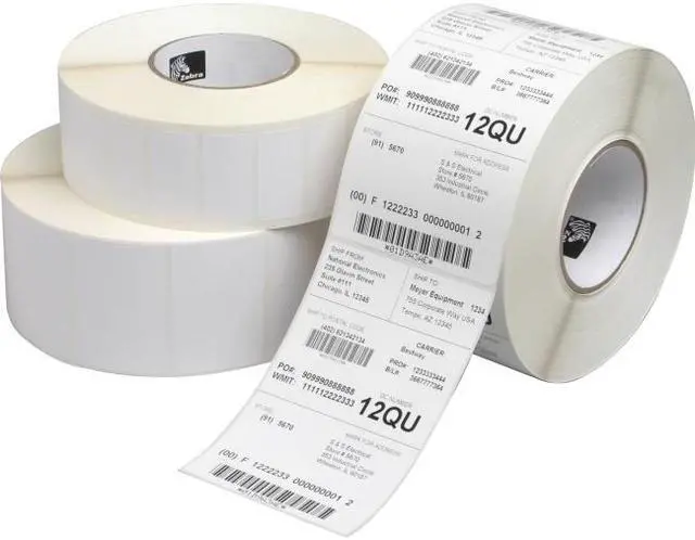 Alt view image 2 of 4 - Zebra 10011994 4" x 2" PolyPro 3000T Labels - 1 Case (4 Rolls)