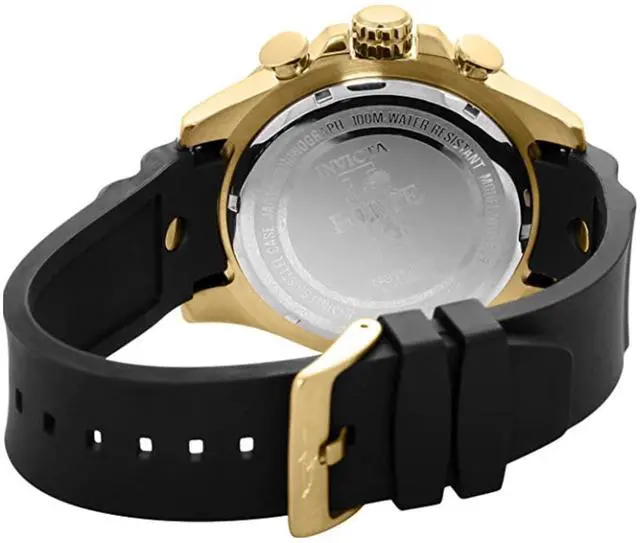 Alt view image 16 of 20 - Men's I-Force Multi-Function Black Polyurethane Blue Dial 18K GP Case
