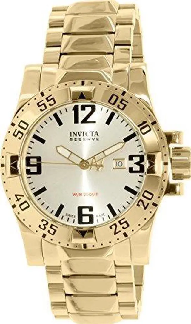 Alt view image 8 of 14 - Men's Excursion Reserve 18K Gold Plated SS Silver-Tone Dial