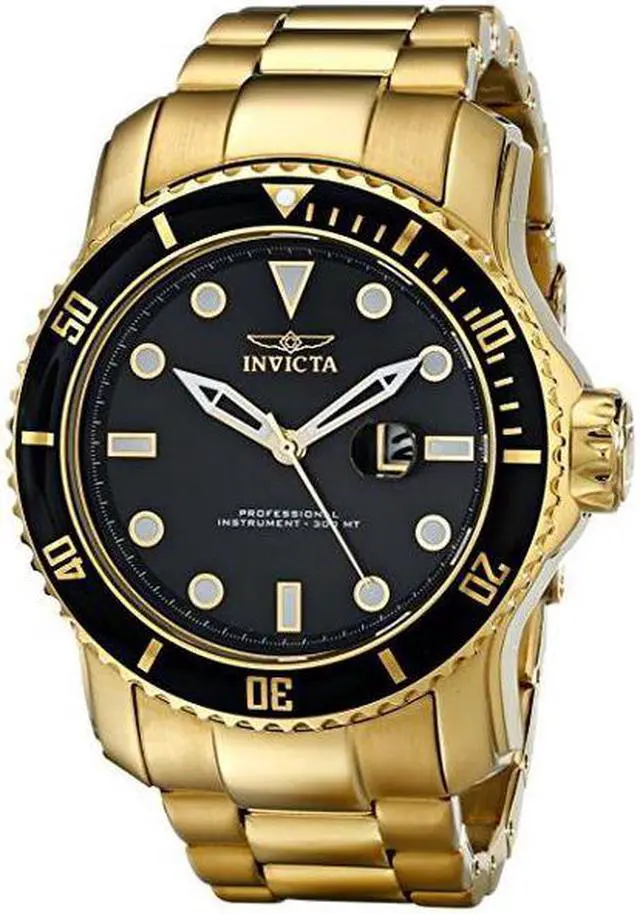 Alt view image 6 of 13 - Invicta Men's 15351 Pro Diver Quartz 3 Hand Black Dial Watch