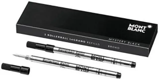 Main image of Montblanc Rollerball LeGrand Refills (B) Mystery Black 113840 / Pen Refills for Meisterstück LeGrand Rollerball Pens with a Broad Tip / 2 x Black Pen Cartridges