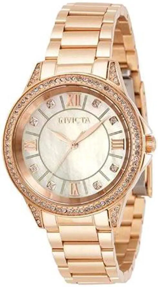 Main image of Invicta Angel Quartz Crystal White Dial Ladies Watch 30930
