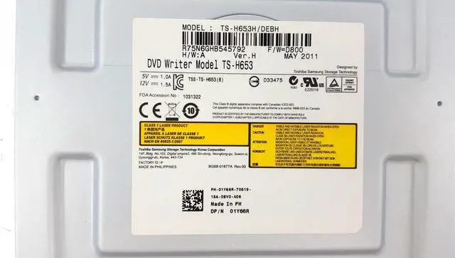 Alt view image 4 of 4 - Genuine Dell 5.25" 16x DVD?RW/CD-RW SATA Desktop Optical Drive 1Y66R TS-H653