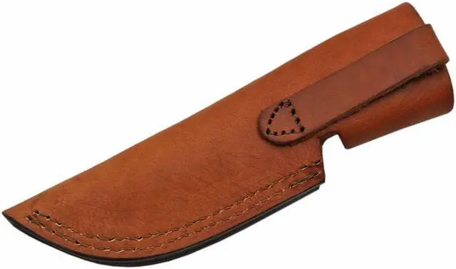 Alt view image 4 of 4 - Damascus Steel Blade Hunting Knife | 9" Overall Bone Handle Skinner + Sheath