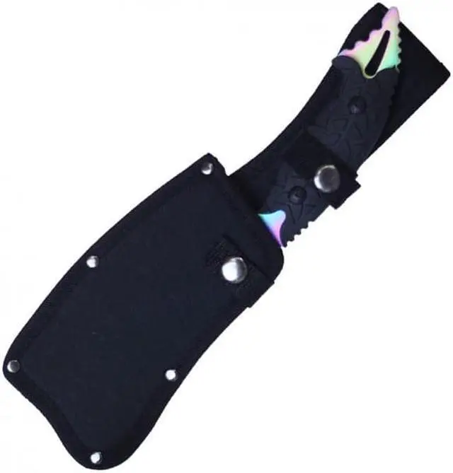 Alt view image 3 of 3 - Tactical Knife | Wartech 11" Overall Rainbow Full Tang Military Combat Cleaver