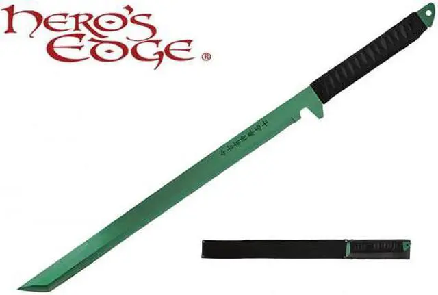 Main image of Tactical Sword | Japanese Ninja 27" Green Tanto Blade Military Combat + Sheath