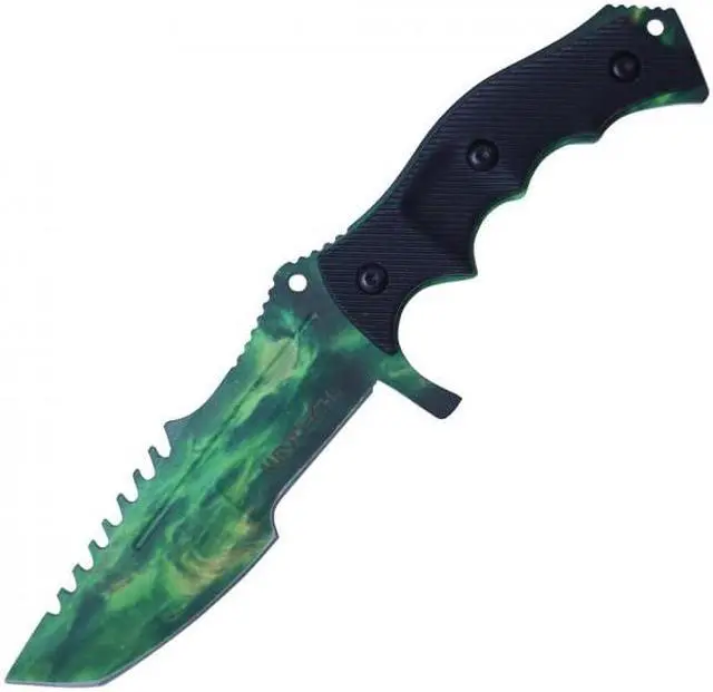 Alt view image 2 of 5 - Mini Tactical Knife | 8.5" Overall Green Aurora Tanto Blade Military + Sheath