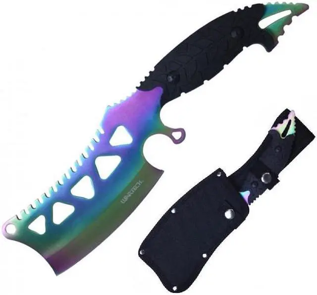 Main image of Tactical Knife | Wartech 11" Overall Rainbow Full Tang Military Combat Cleaver