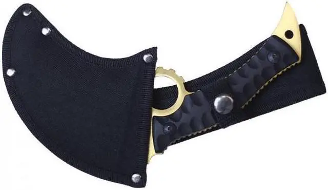Alt view image 3 of 4 - Tactical Knife | Wartech 8.25" Overall Full Tang Gold Combat Military Karambit