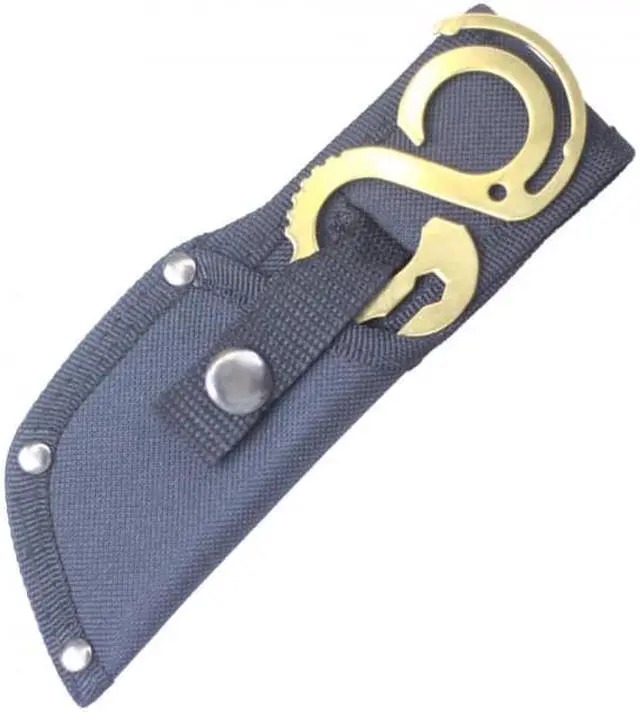Alt view image 2 of 3 - Fantasy Hunting Knife Wartech Tactical 6.5" Gold Dragon Fixed-Blade + Sheath