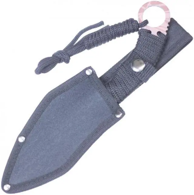 Alt view image 3 of 4 - Tactical Knife | Wartech 5" Tan Skull Blade Military Combat Paracord + Sheath