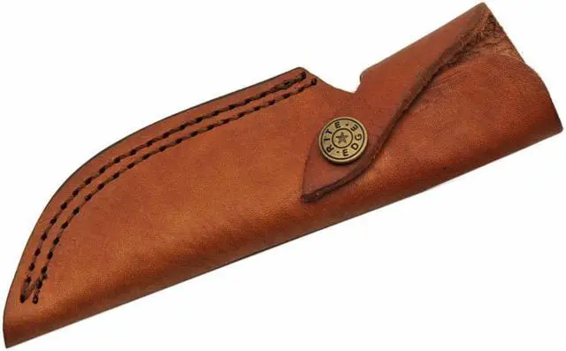Alt view image 3 of 4 - Damascus Steel Blade Hunting Knife | 9" Overall Bone Handle Skinner + Sheath