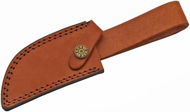 Alt view image 3 of 3 - Hunting Knife | Rite Edge 8" Overall Rosewood Handle Skinner + Leather Sheath