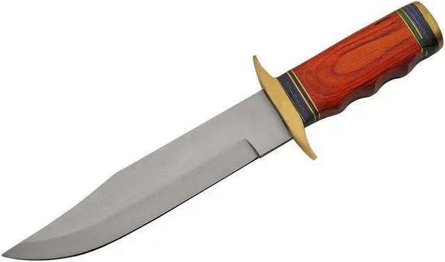 Alt view image 2 of 3 - Bowie Knife | 7.5" Blade Classic Clip Point Hunter Skinner + Leather Sheath
