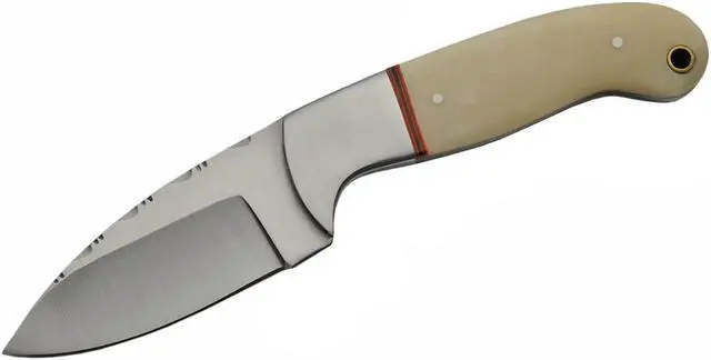Alt view image 2 of 4 - Hunting Knife | Full Tang Bone Handle Skinner Blade 7" Overall + Leather Sheath