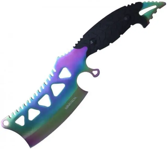 Alt view image 2 of 3 - Tactical Knife | Wartech 11" Overall Rainbow Full Tang Military Combat Cleaver