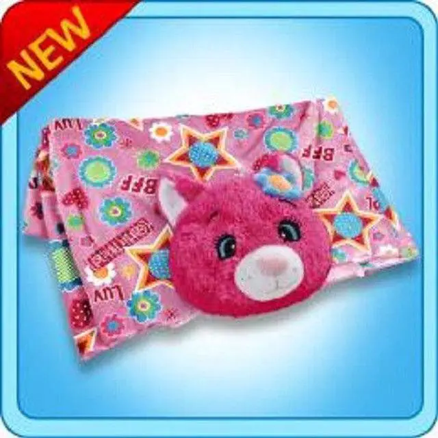 Main image of Authentic Pillow Pet Power Flower Cat Blanket Plush Toy Gift
