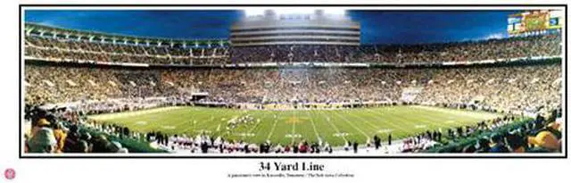 Main image of Tennessee Volunteers - Neyland Stadium, Knoxville, TN "34 Yard Line" - NCAA Collage Football 13.5x39 Panoramic Poster with Black Metal Frame #5010