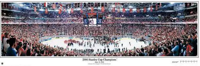 Main image of NHL Carolina Hurricanes 2006 Stanley Cup Champions - 13.5x39 Panoramic Poster with Black Metal Frame #4014