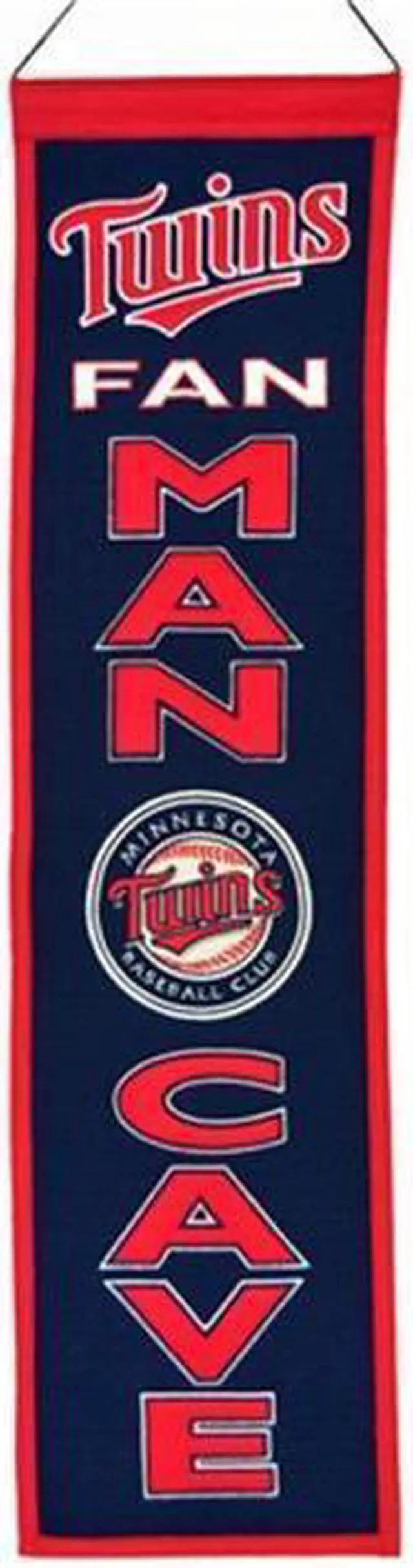 Main image of Minnesota Twins - 8"x32" Heavy Wool with Embroidery Sport Team Logo Unframed Man Cave Banner #2017