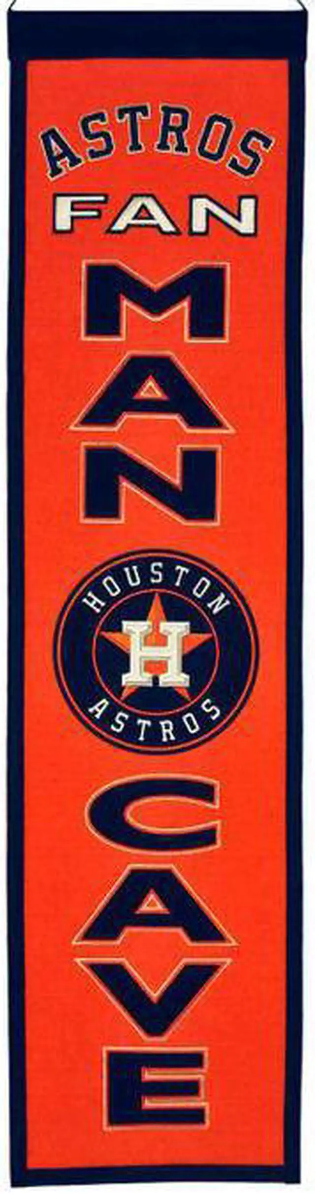 Main image of Houston Astros - 8"x32" Heavy Wool with Embroidery Sport Team Logo Unframed Man Cave Banner #2011